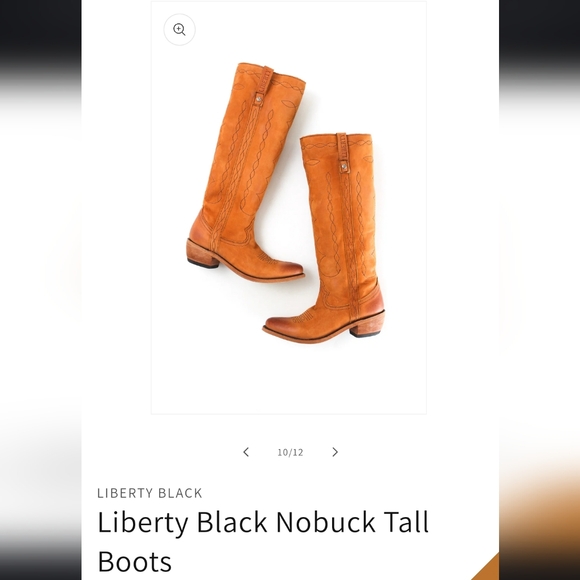 LibertyTall Black Nubuck Greased Embroidered Boots - Picture 10 of 11